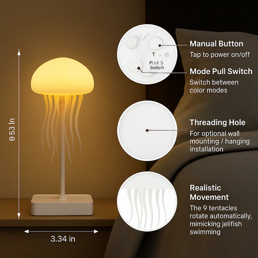 Jellyfish Lamp | Jellyfish Lamp with Dancing Legs | RGB Gradient Jellyfish Bedside Lamp