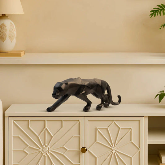 REGAL Black Geometrical Panther Statue