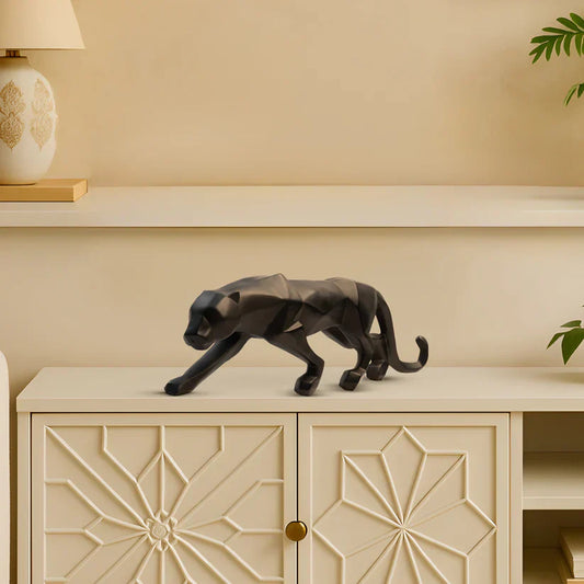 REGAL Black Geometrical Panther Statue