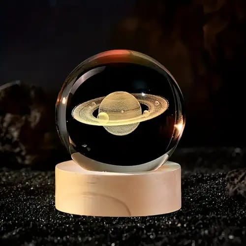 3D SATURN GLASS GLOBE NIGHT LAMP