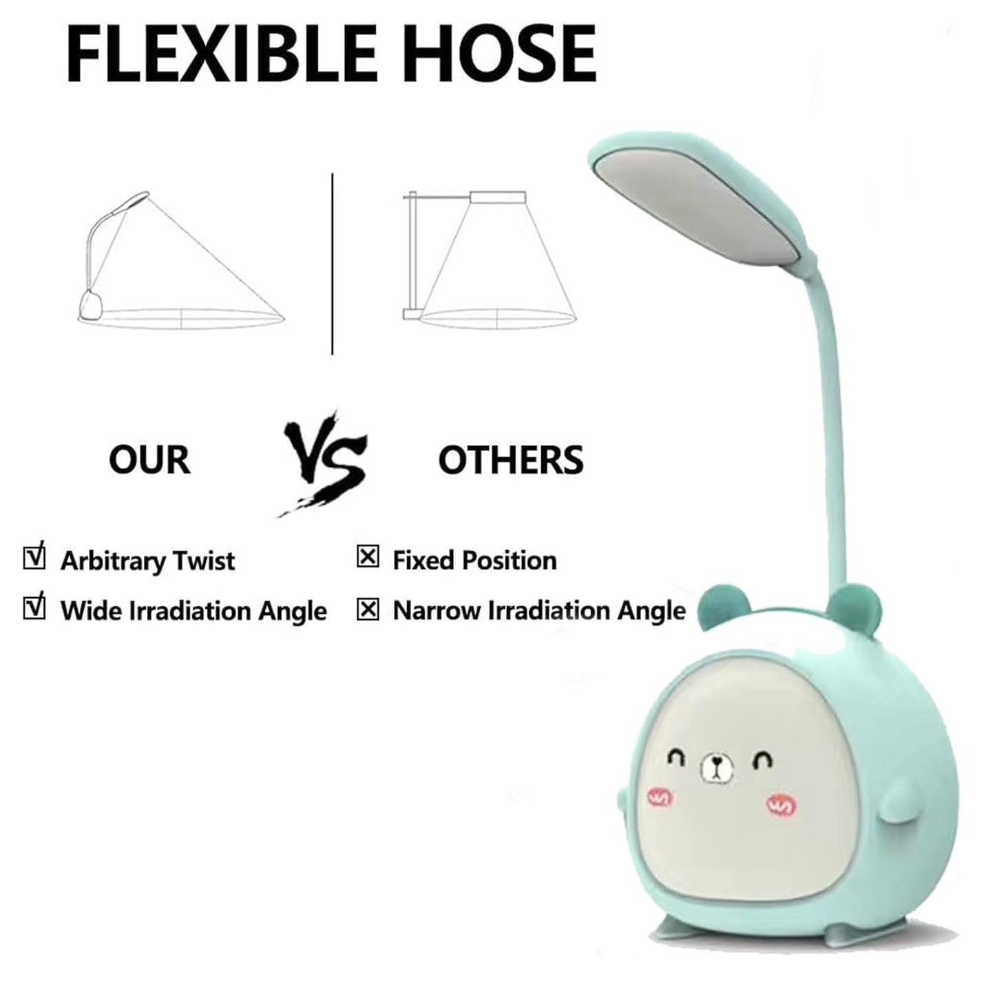 🐻 Cute Bear Lamp - Mint LED light with Adorable Face