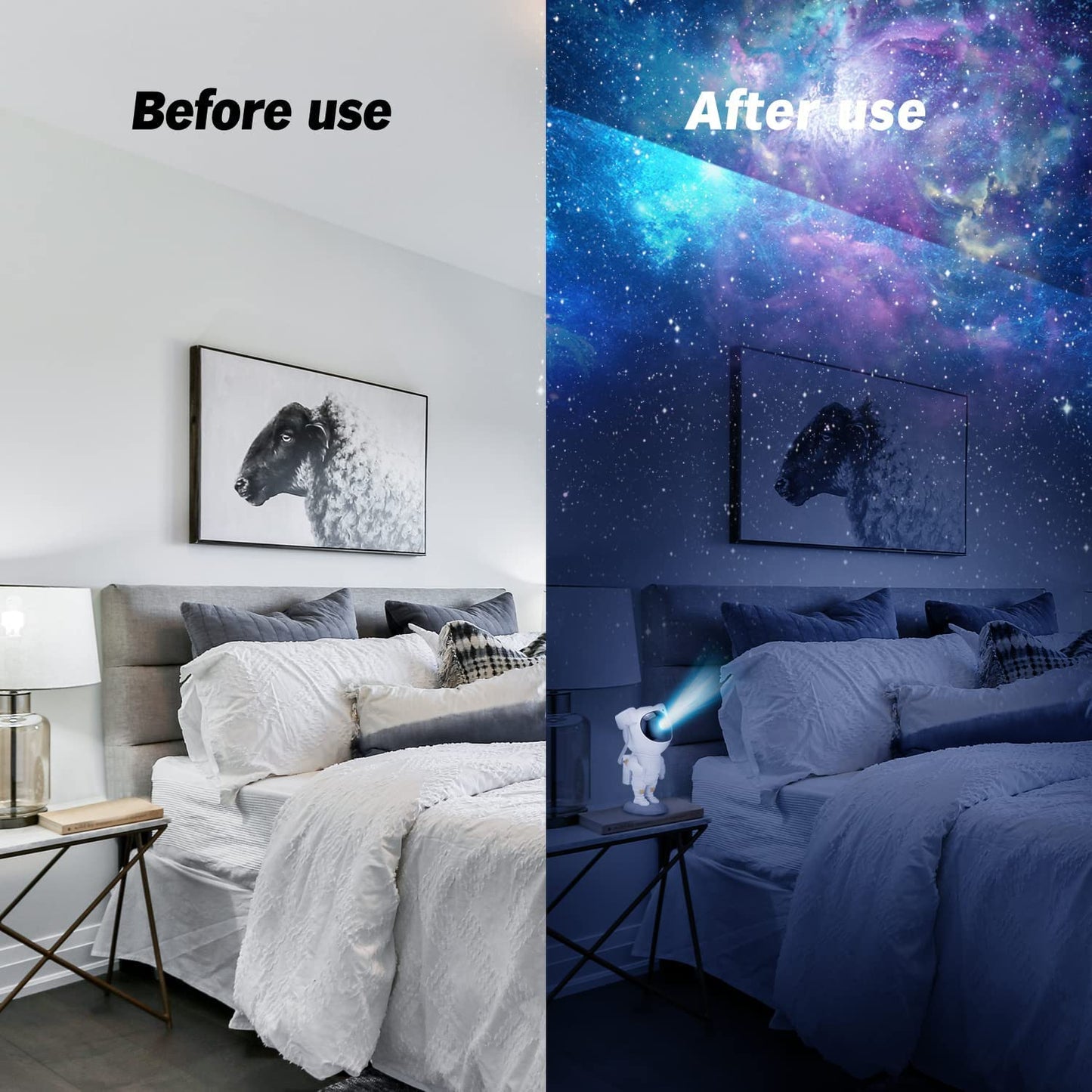 Astronaut Galaxy Projector - 360 Magnetic Head Rotation, Remote Control