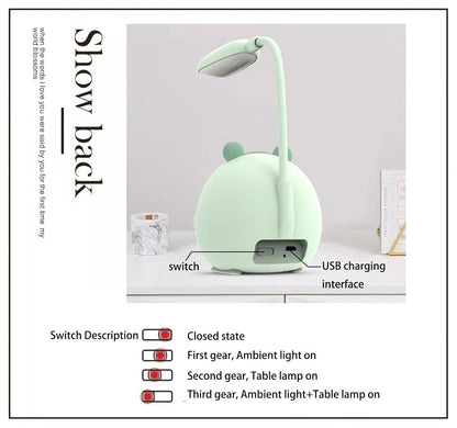 🐻 Cute Bear Lamp - Mint LED light with Adorable Face