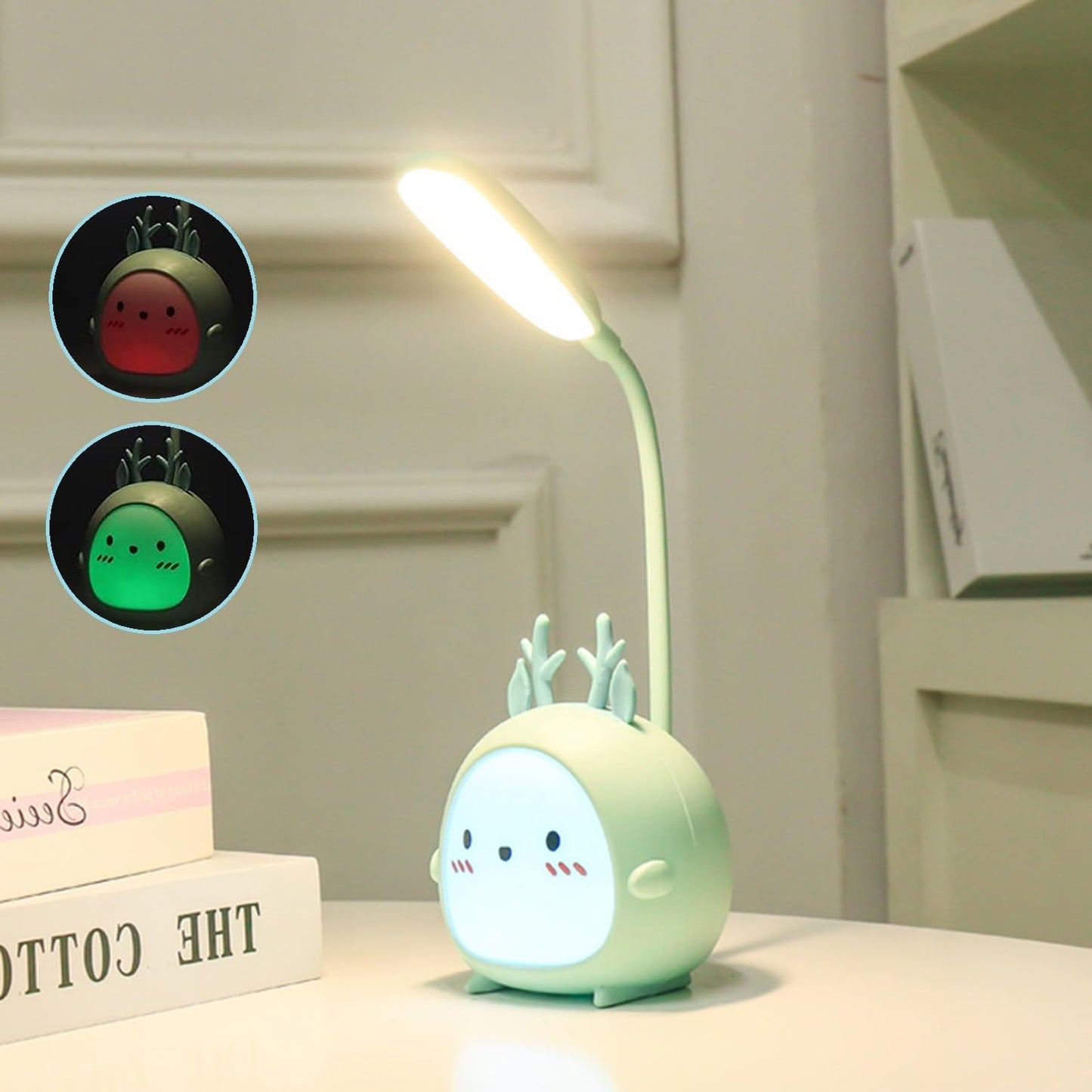 🐻 Cute Bear Lamp - Mint LED light with Adorable Face