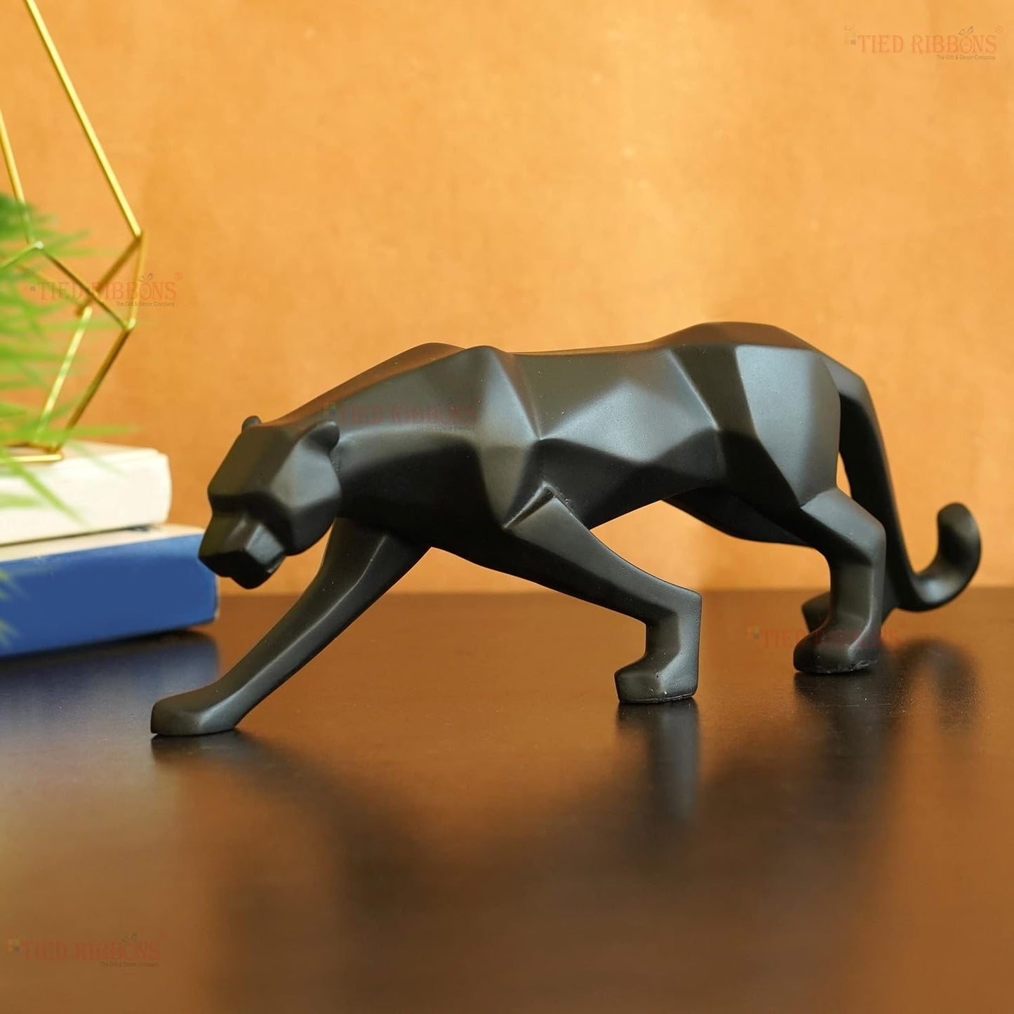REGAL Black Geometrical Panther Statue