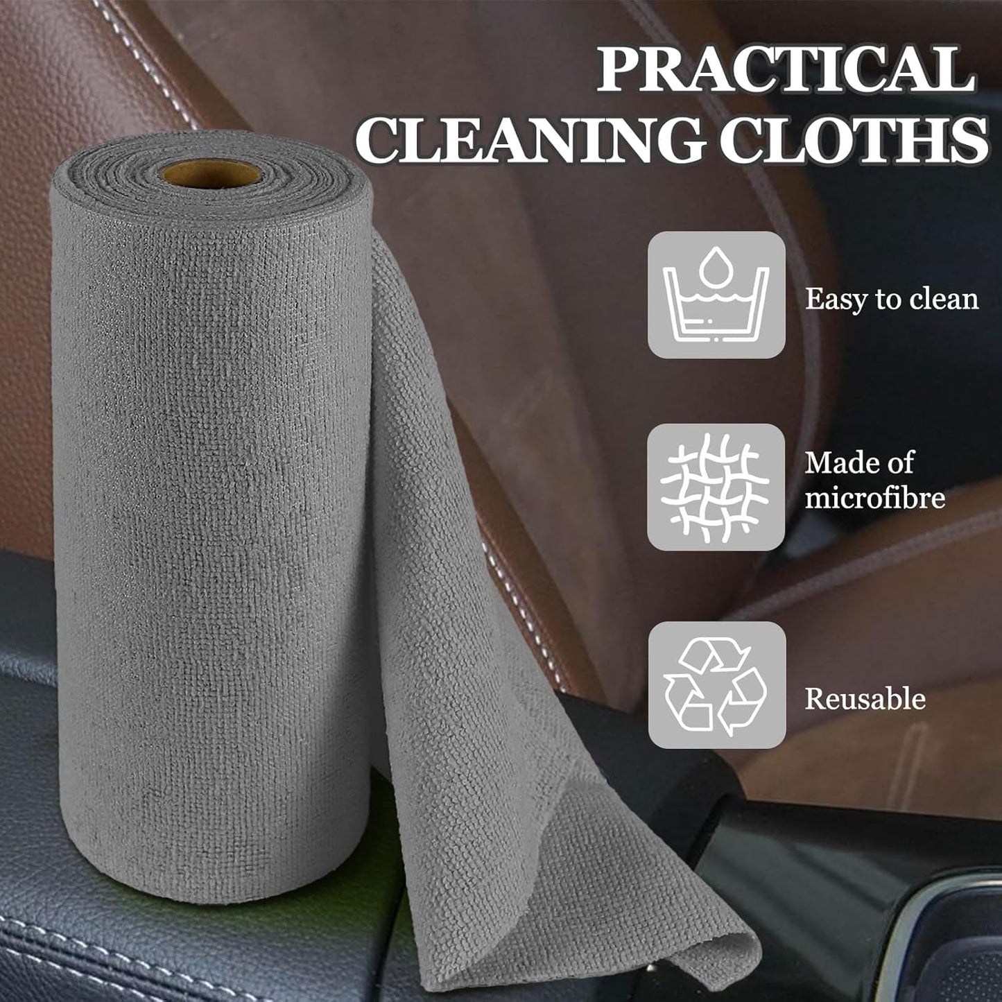 Microfiber cleaning cloth roll
