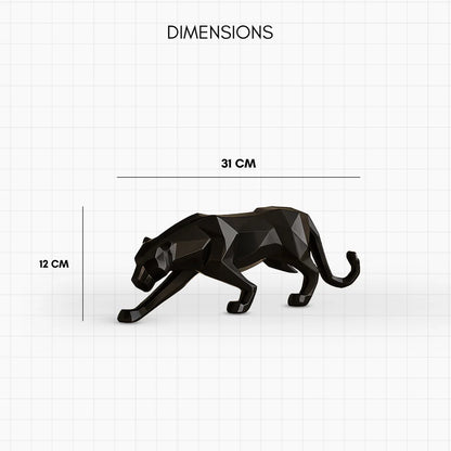 REGAL Black Geometrical Panther Statue