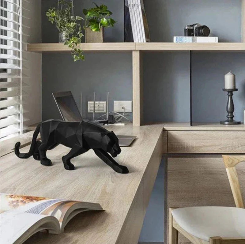 REGAL Black Geometrical Panther Statue