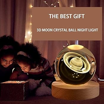 3D SATURN GLASS GLOBE NIGHT LAMP