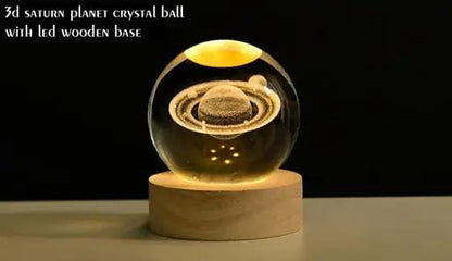 3D SATURN GLASS GLOBE NIGHT LAMP
