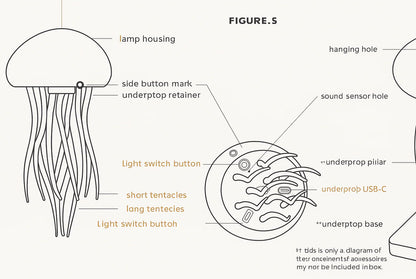Jellyfish Lamp | Jellyfish Lamp with Dancing Legs | RGB Gradient Jellyfish Bedside Lamp
