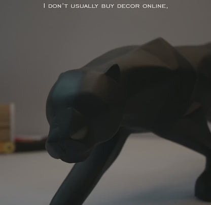 REGAL Black Geometrical Panther Statue